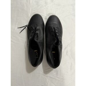 Bloch‎ Lace-Up Tap Dancing Black Shoes Shockwave #2 Leather Size 10.5M